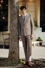 Costume croisé taupe - IZAC