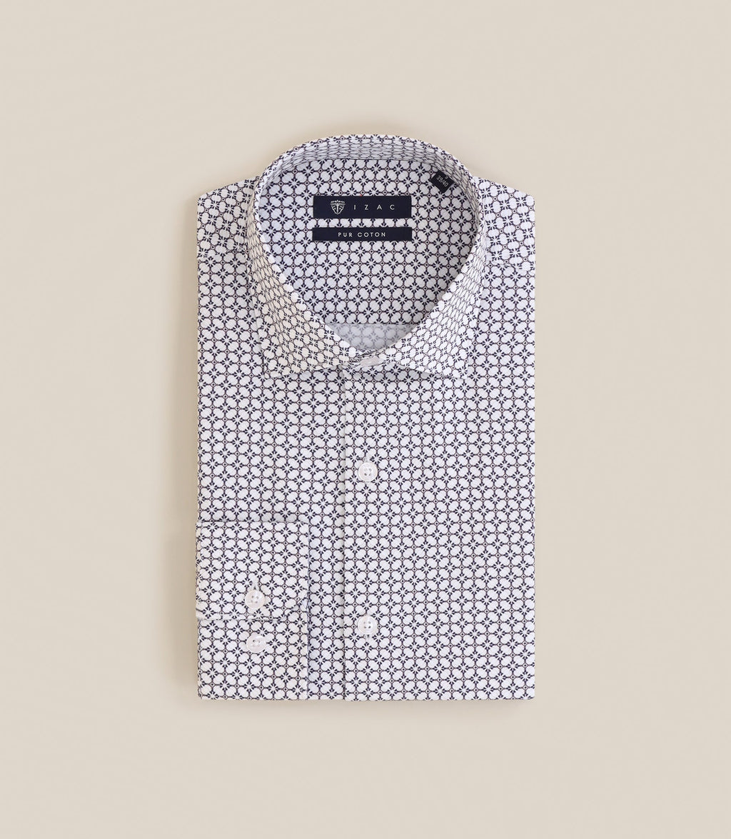 Chemise col italien regular écrue - IZAC