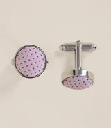 Boutons de manchette en soie et métal rose - IZAC