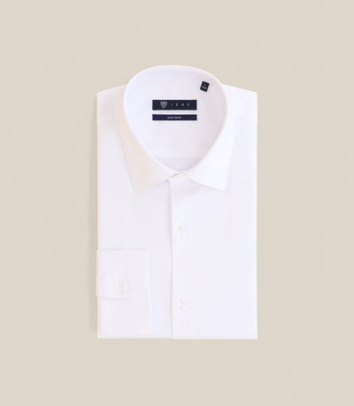 Chemise infroissable col italien blanche - IZAC