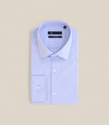 Chemise infroissable col italien bleue - IZAC