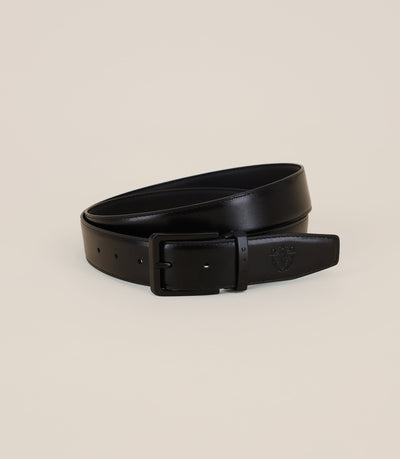 Ceinture 100% cuir ajustable noire - IZAC