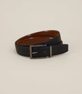 Ceinture avec sangle en cuir noire - IZAC