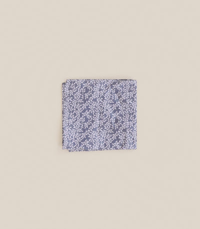 Pochette fantaisie feuillage bleue - IZAC