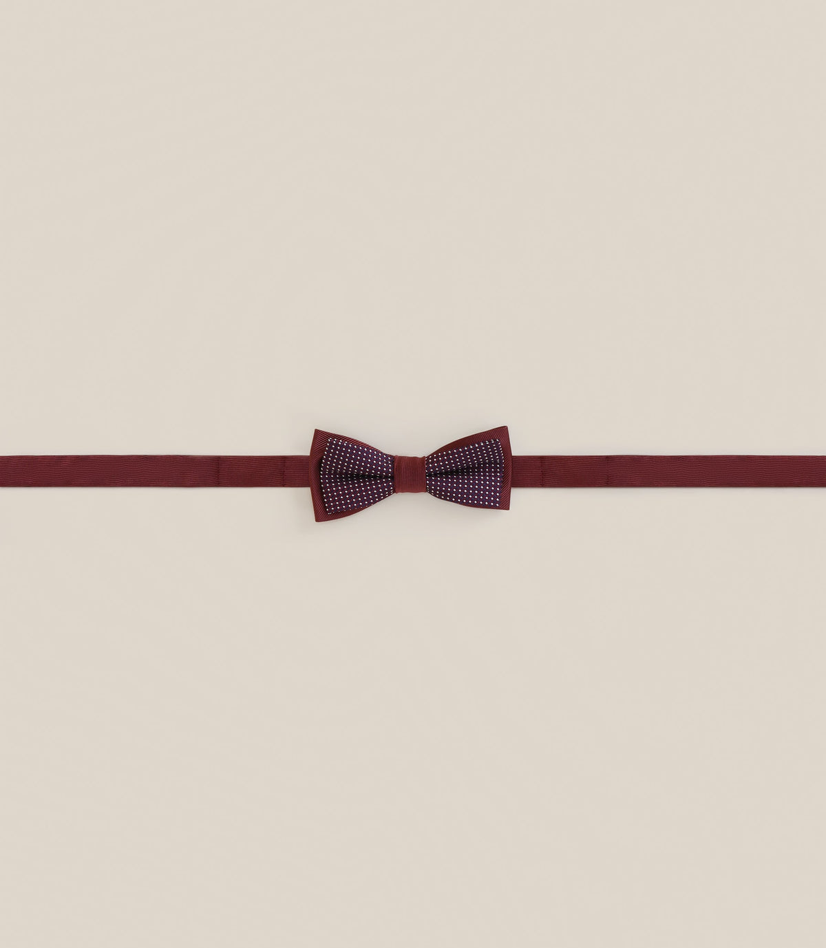 Noeud papillon bi matière bordeaux - IZAC