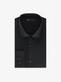 Chemise ville en satin noir - IZAC