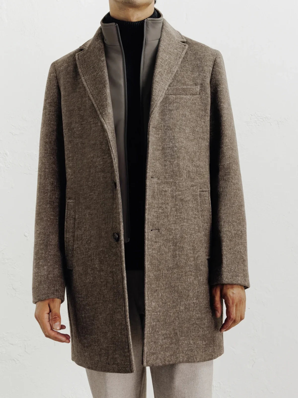 Manteau ville à parmenture amovible châtaigne - IZAC