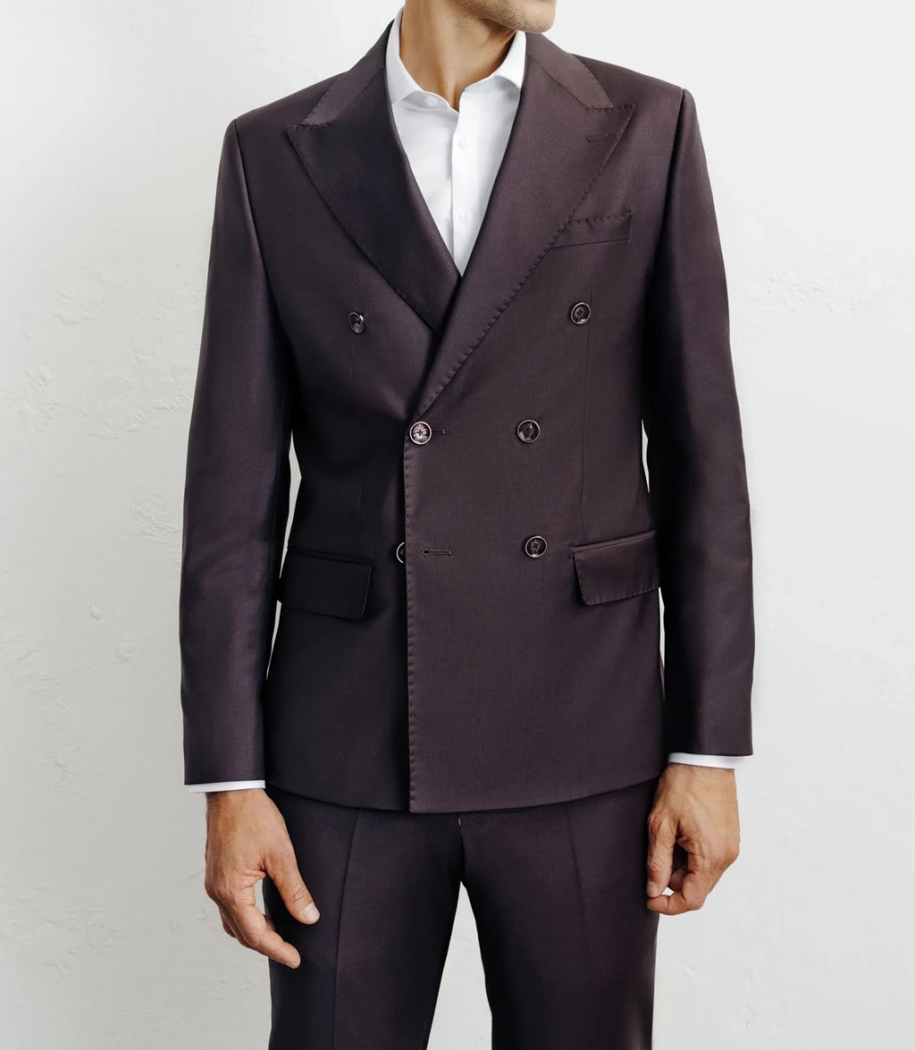Costume croisé bordeaux foncé - IZAC