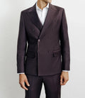Costume croisé bordeaux foncé - IZAC