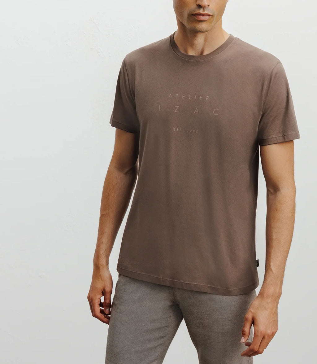 T-shirt print chatain - IZAC