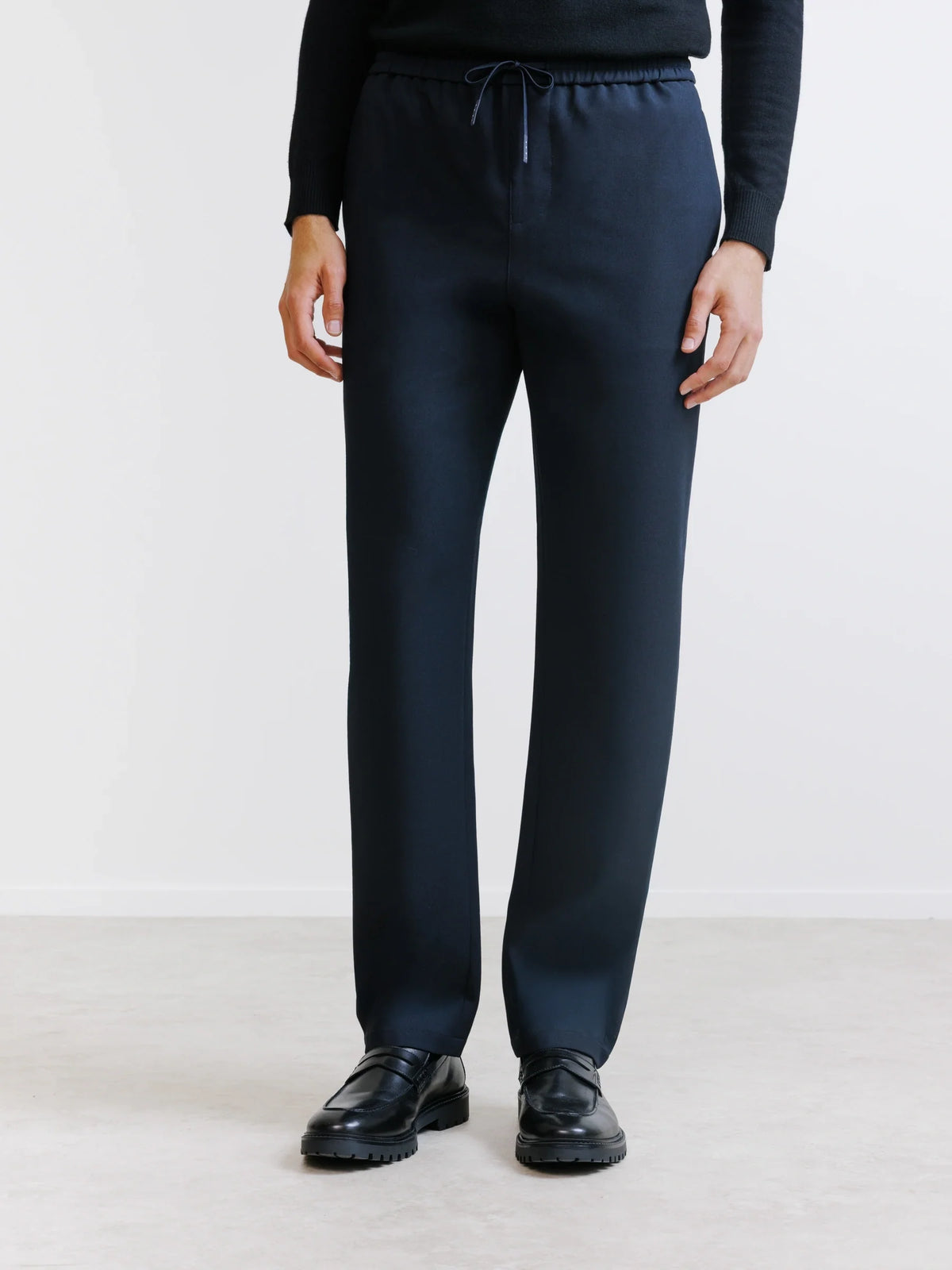Pantalon à taille élastiquée marine - IZAC