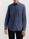 Chemise casual avec col boutonné marine - IZAC
