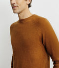 Pull en laine col rond camel foncé - IZAC