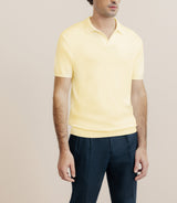 Polo col ouvert en maille jaune - IZAC