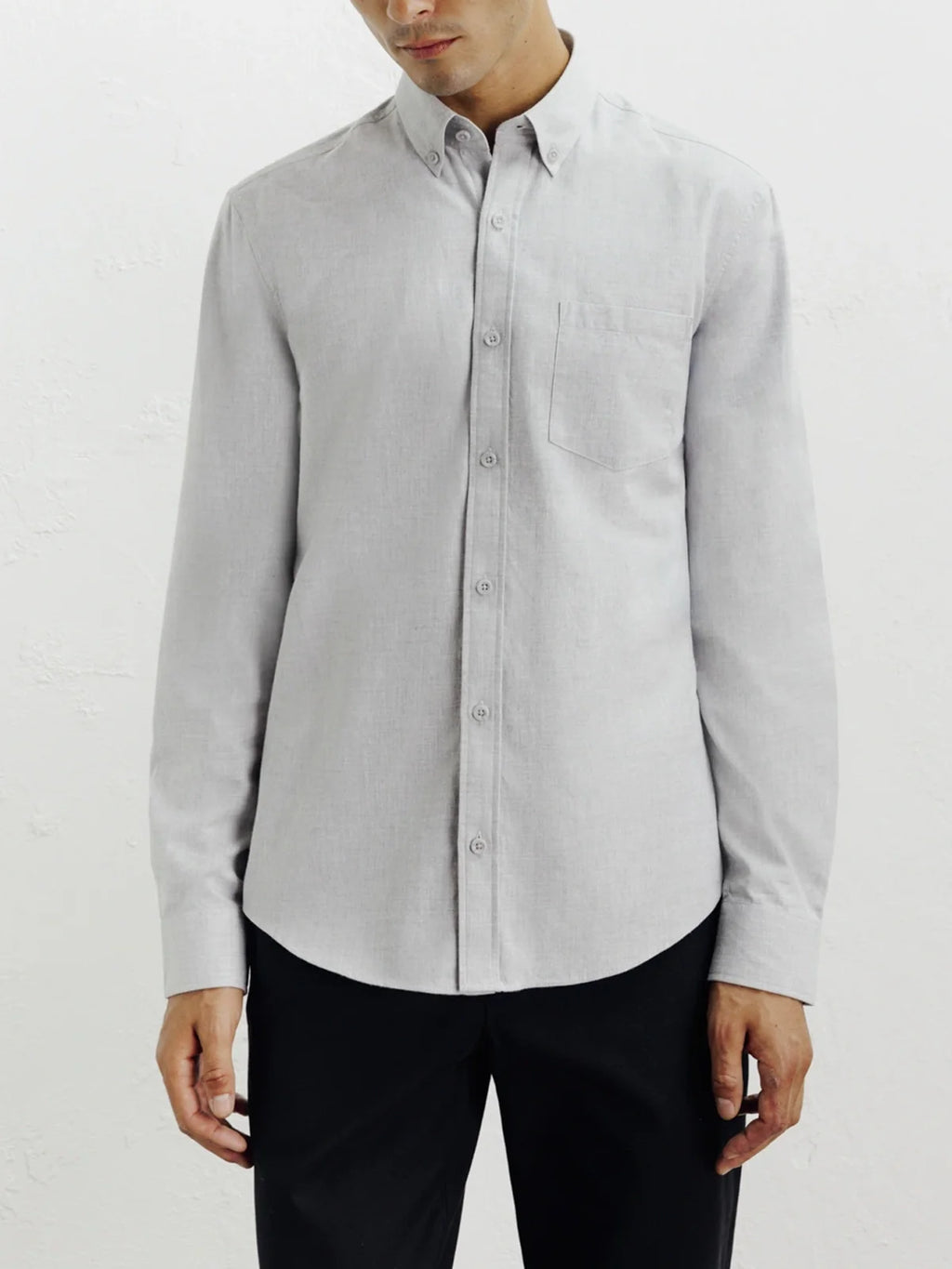 Chemise casual avec col boutonné grise - IZAC