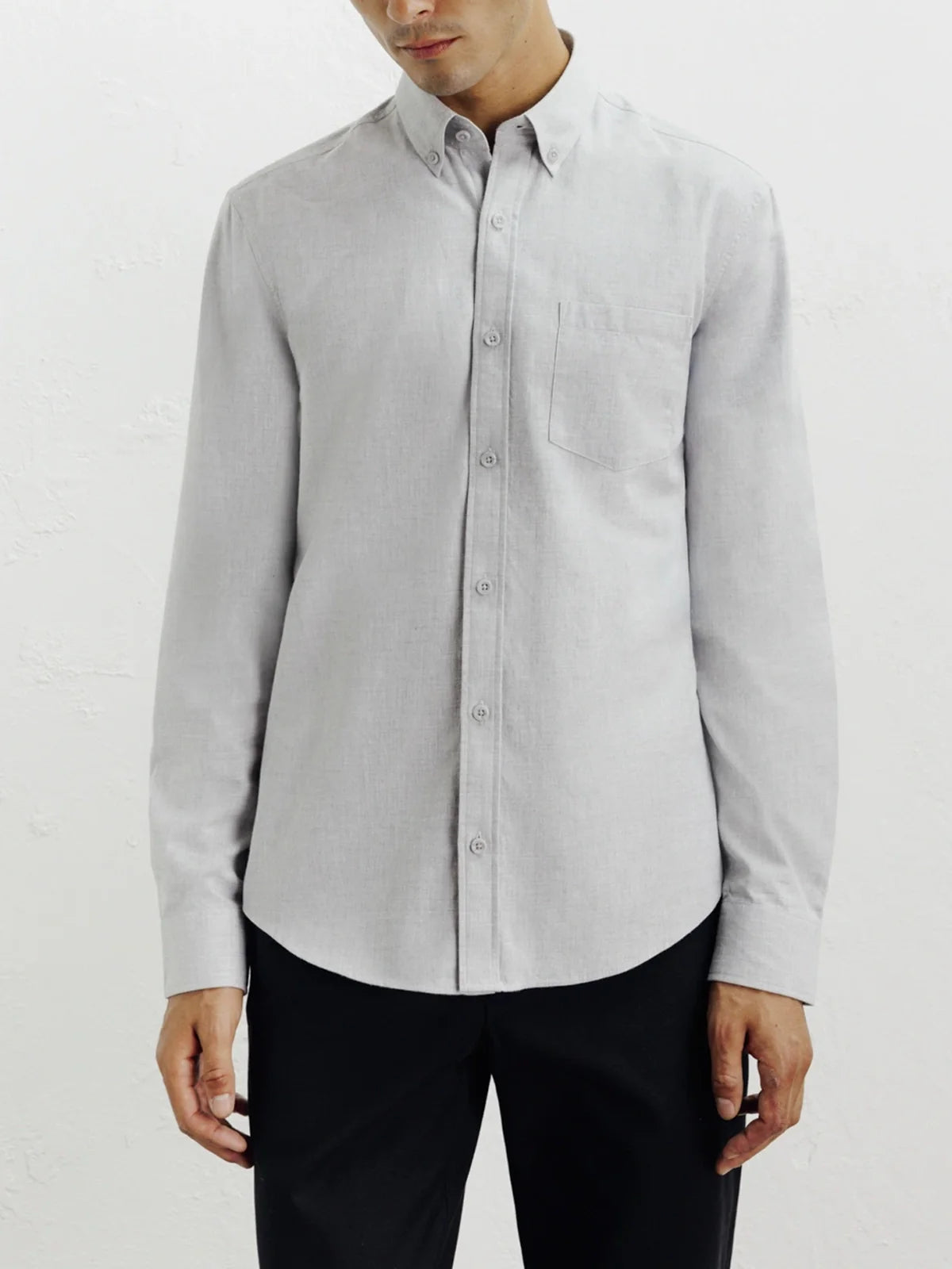 Chemise casual avec col boutonné grise - IZAC