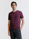 T-shirt en maille bordeaux - IZAC