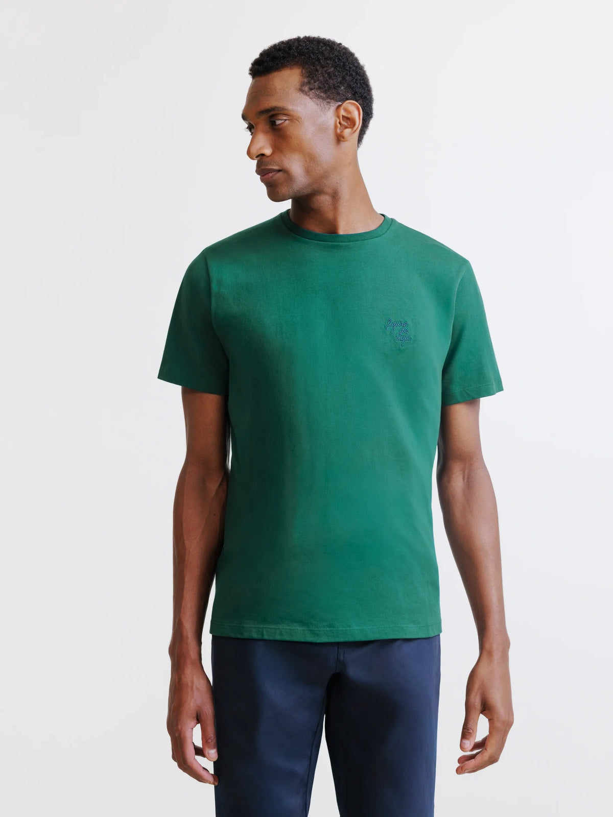 T-shirt à manches courtes vert foncé - IZAC