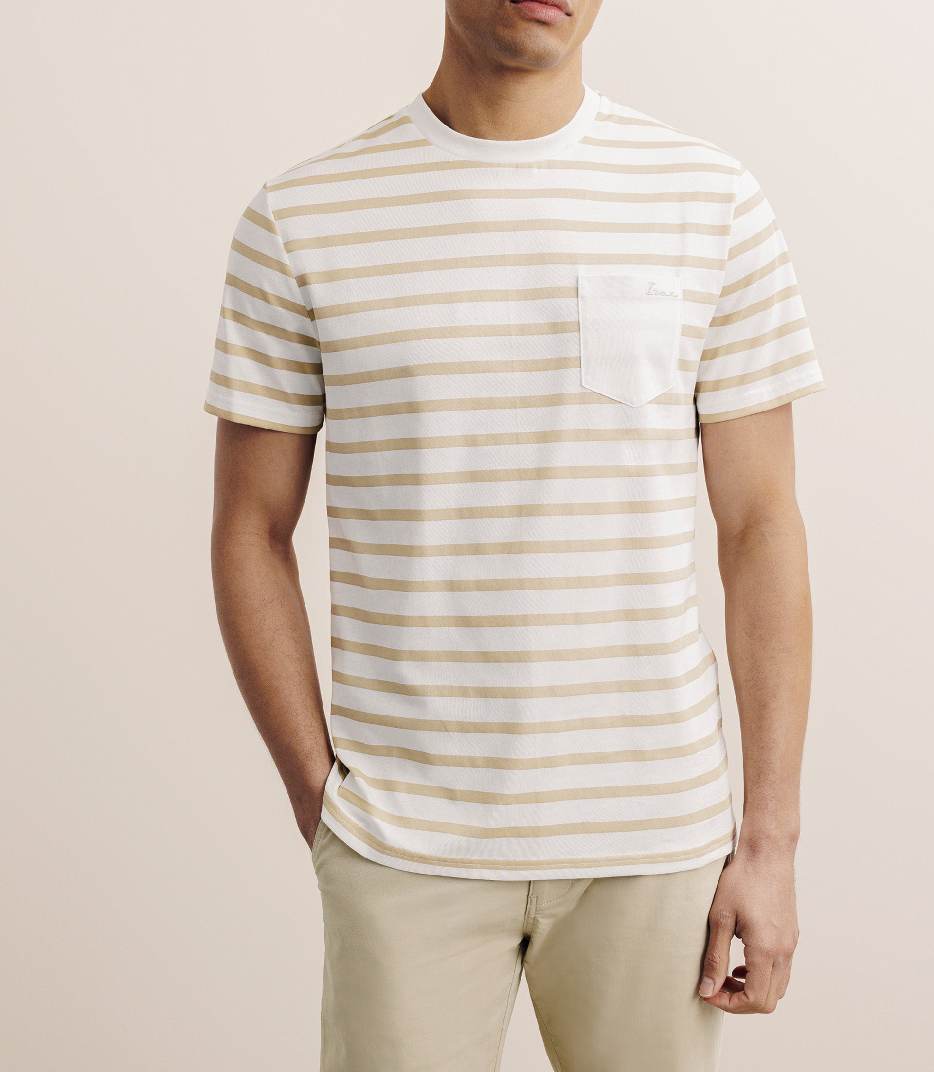 T-shirt marinière camel - IZAC