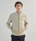 Blouson col montant en suède ecru - IZAC
