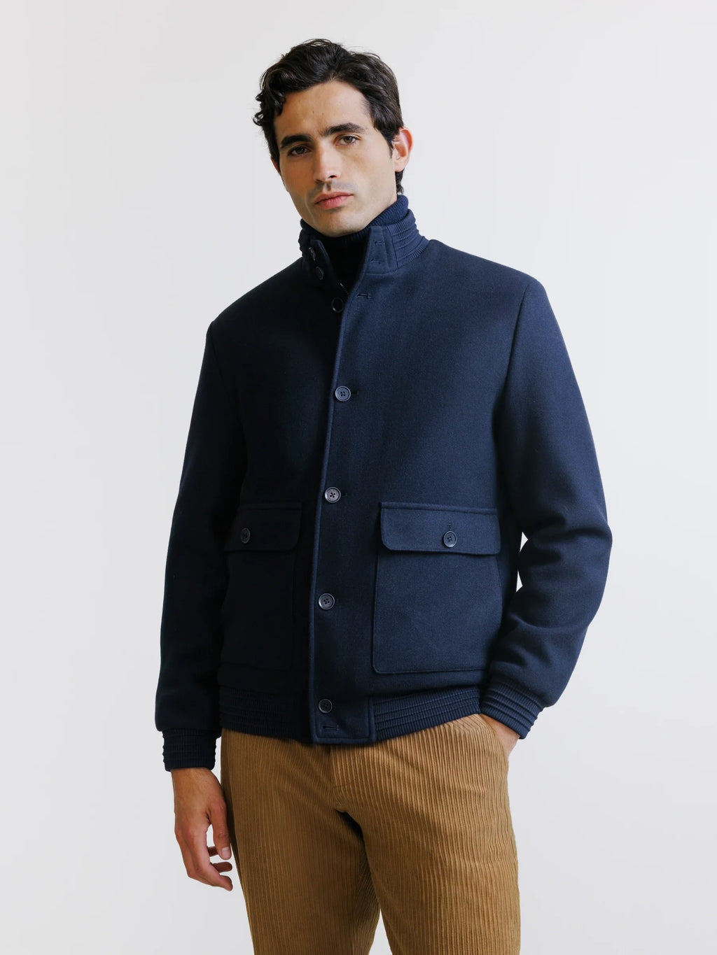 Blouson col montant marine - IZAC