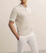 Polo boutonné en jersey beige - IZAC