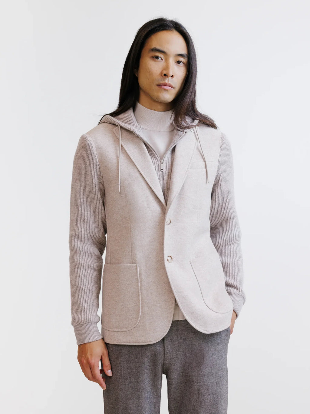 Veste en maille beige - IZAC