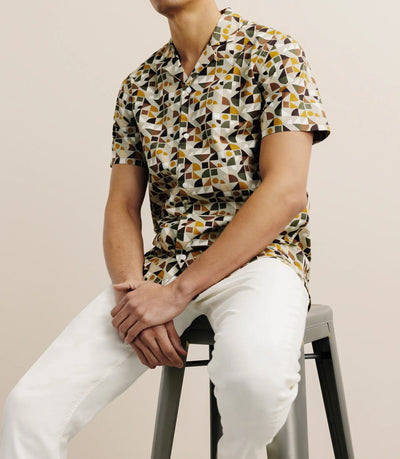 Chemise imprimée beige - IZAC