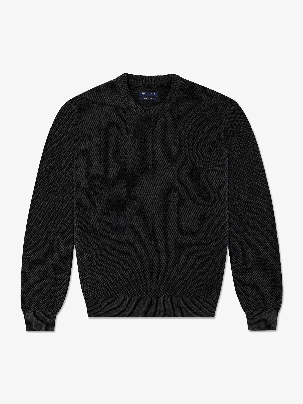 Pull col rond uni jeu de point noir - IZAC