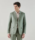 Costume 2 boutons 100% lin vert - IZAC