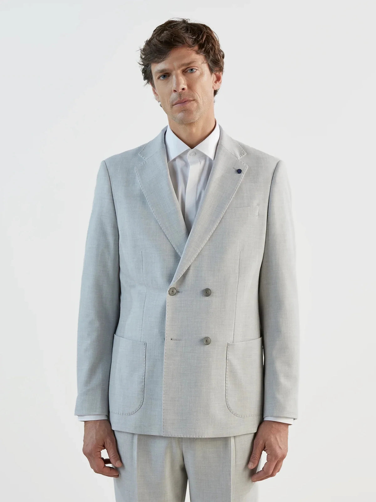 Costume croisé gris clair - IZAC