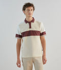 Polo avec bandes contrastées beige clair - IZAC