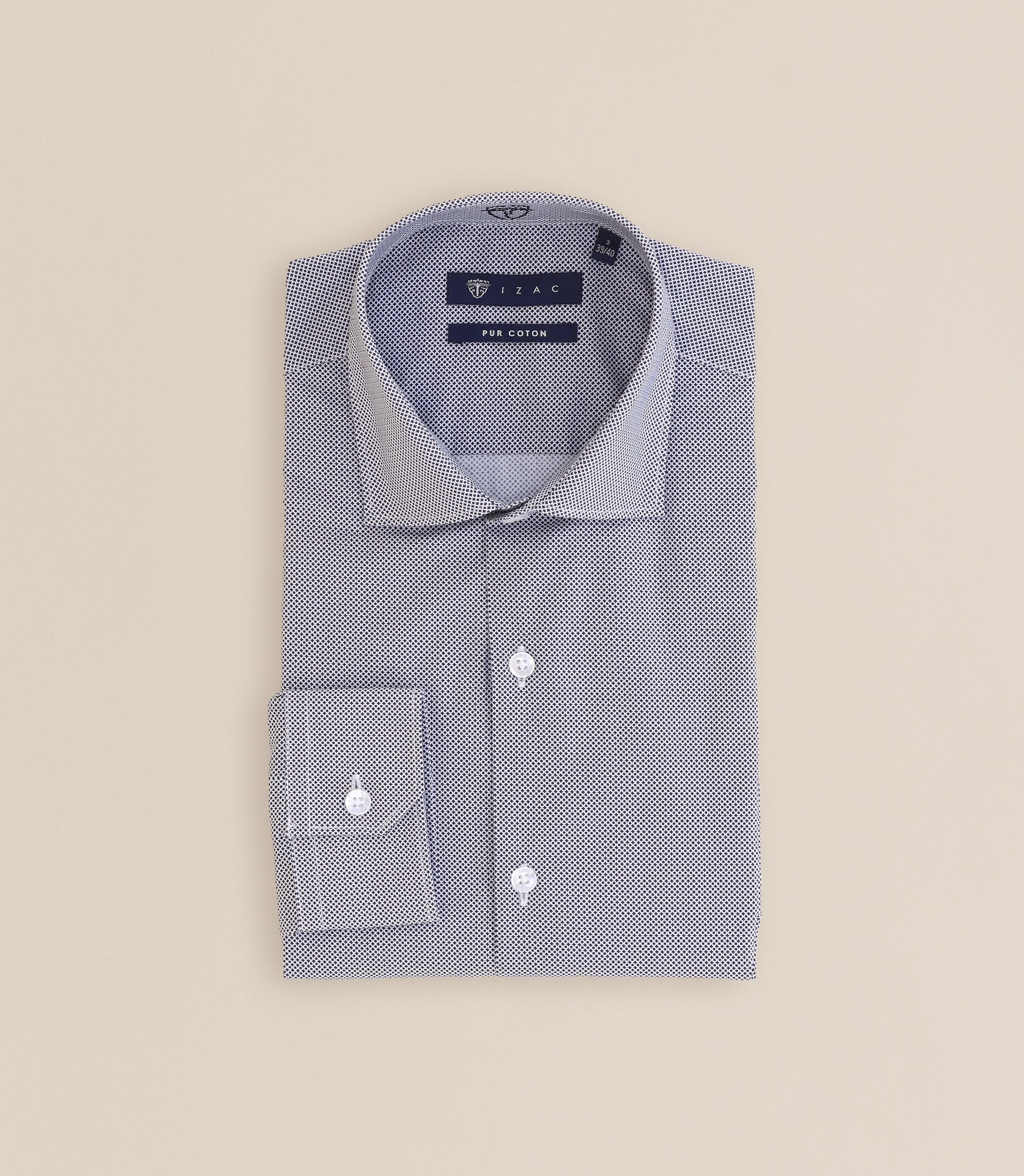 Chemise regular 100% coton marine - IZAC