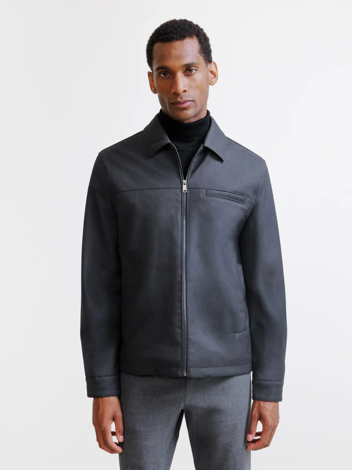 Blouson col chemise anthracite - IZAC