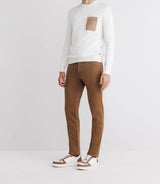 Pull col rond avec poche écru - IZAC