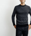 Pull col rond fantaisie noir - IZAC
