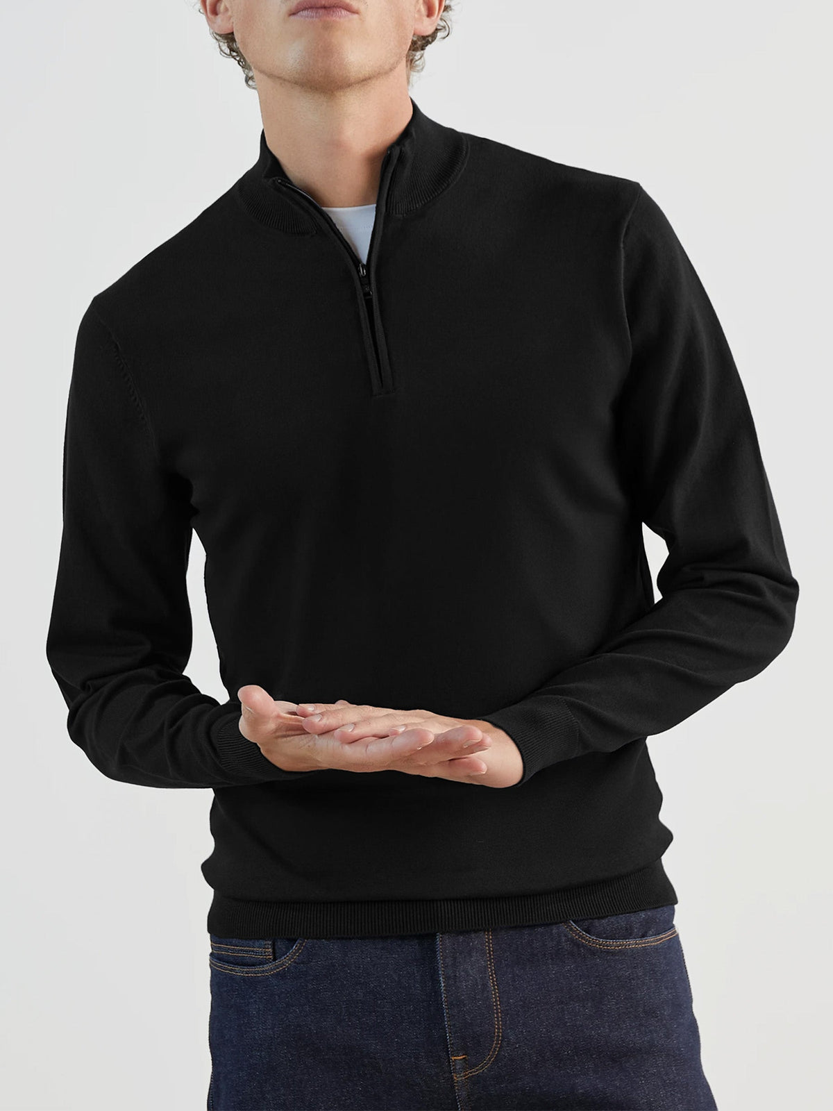 Pull col zip noir - IZAC