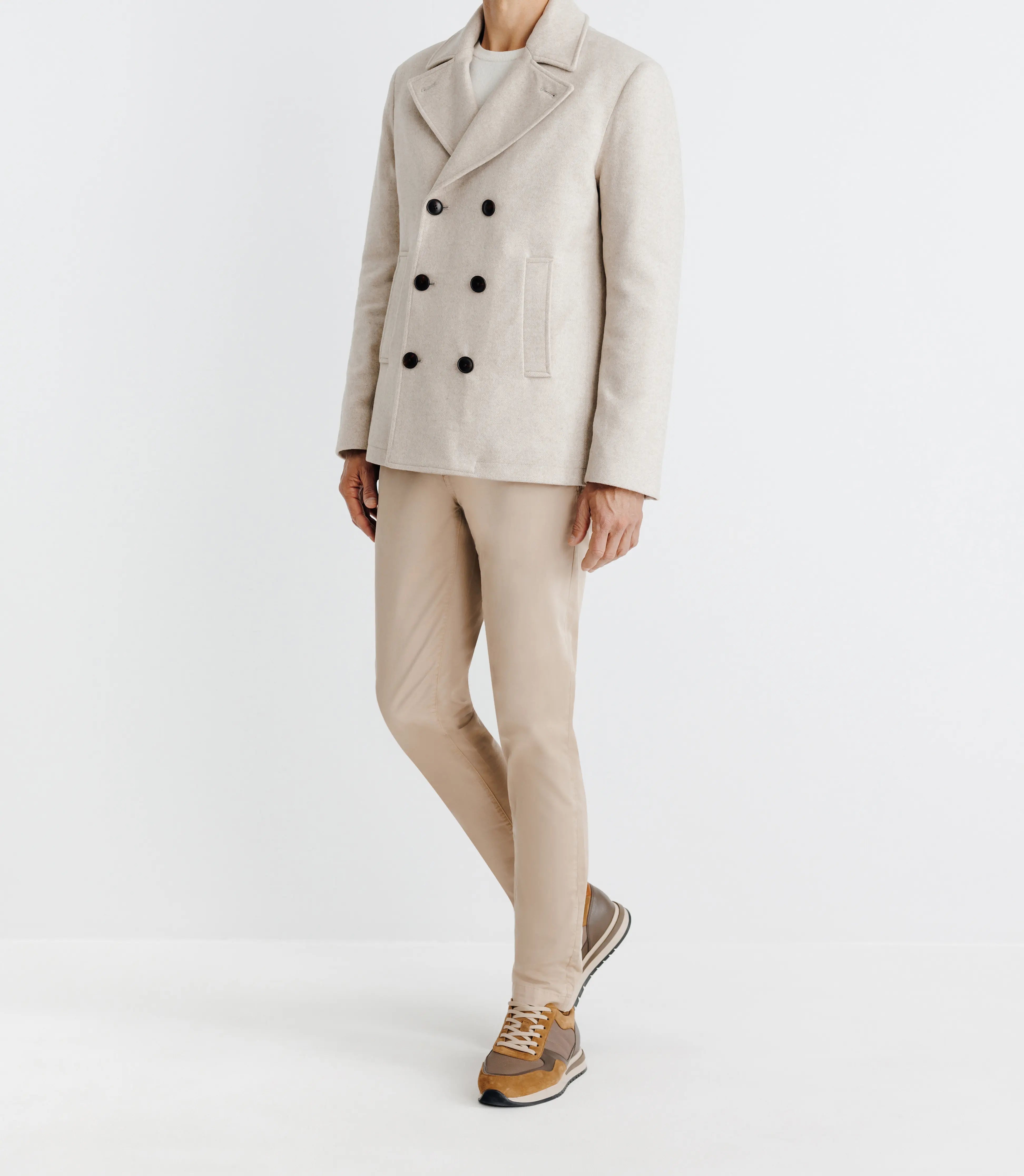 Manteau croisé beige - IZAC