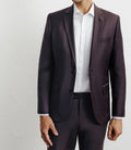 Costume 2 boutons laine majoritaire bordeaux foncé - IZAC