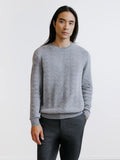Pull jacquard col rond gris - IZAC