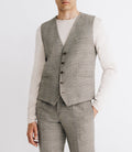 Gilet de costume esprit prince de galles beige - IZAC