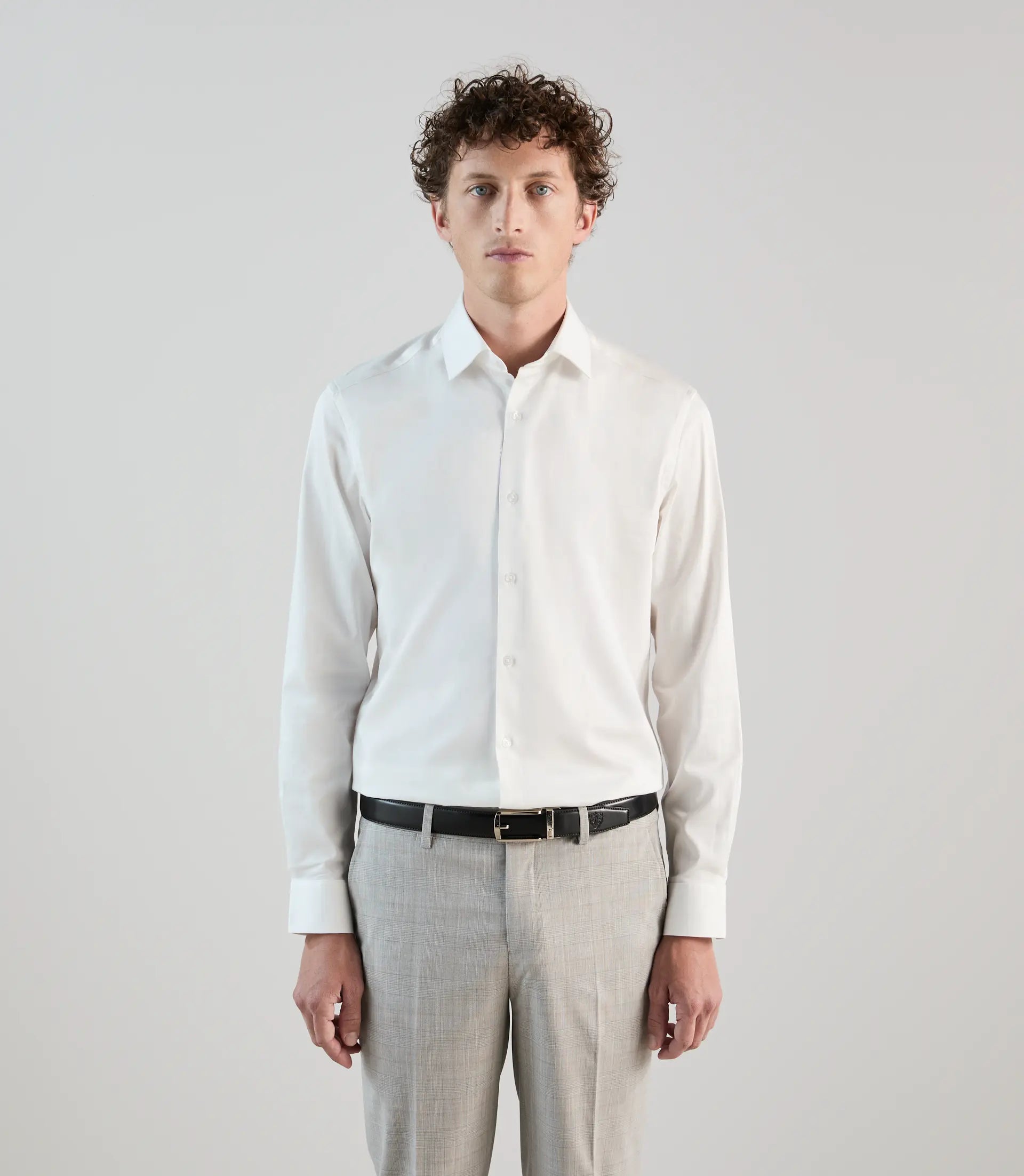 Chemise en satin de coton écru - IZAC