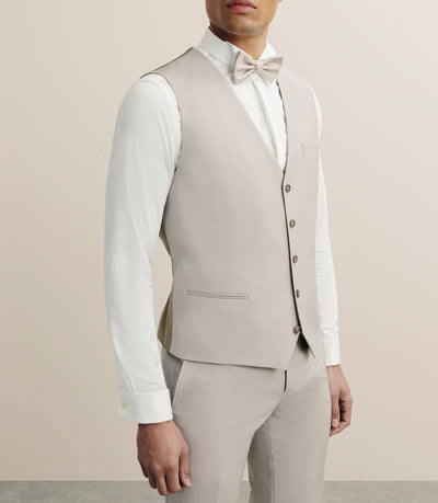 Gilet ville en laine majoritaire beige - IZAC