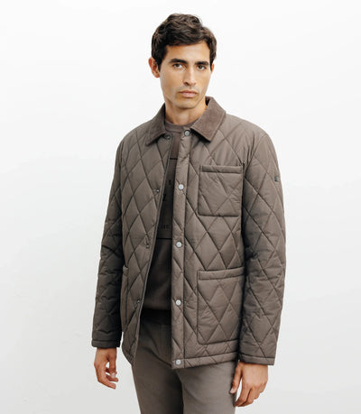 Blouson col chemise taupe - IZAC