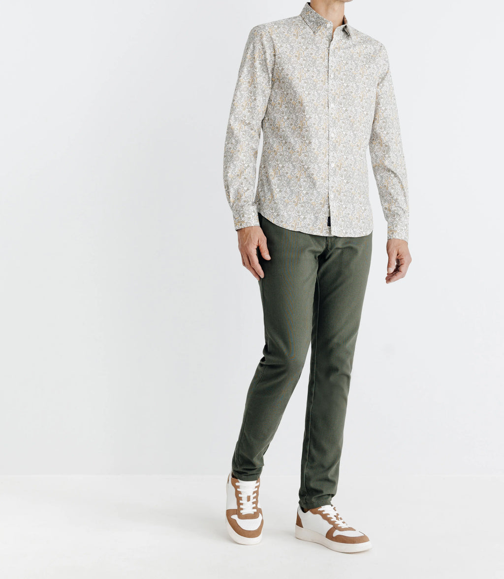 Chemise avec imprimé paisley beige - IZAC