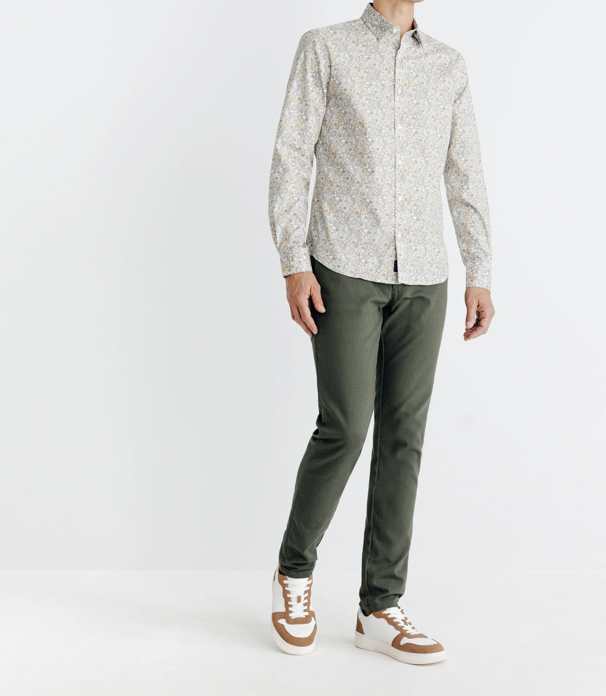 Chemise avec imprimé paisley beige - IZAC