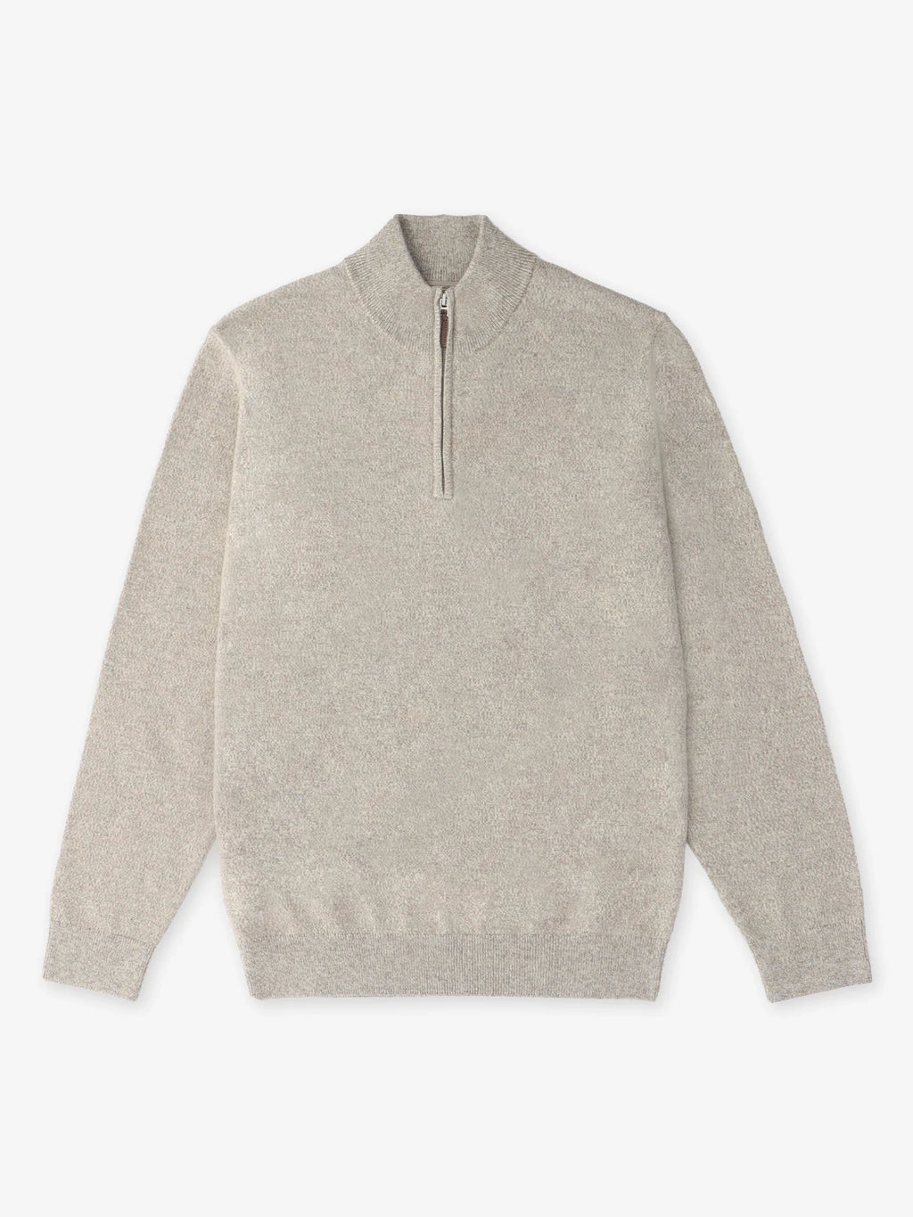 Pull col demi zip mouliné beige - IZAC