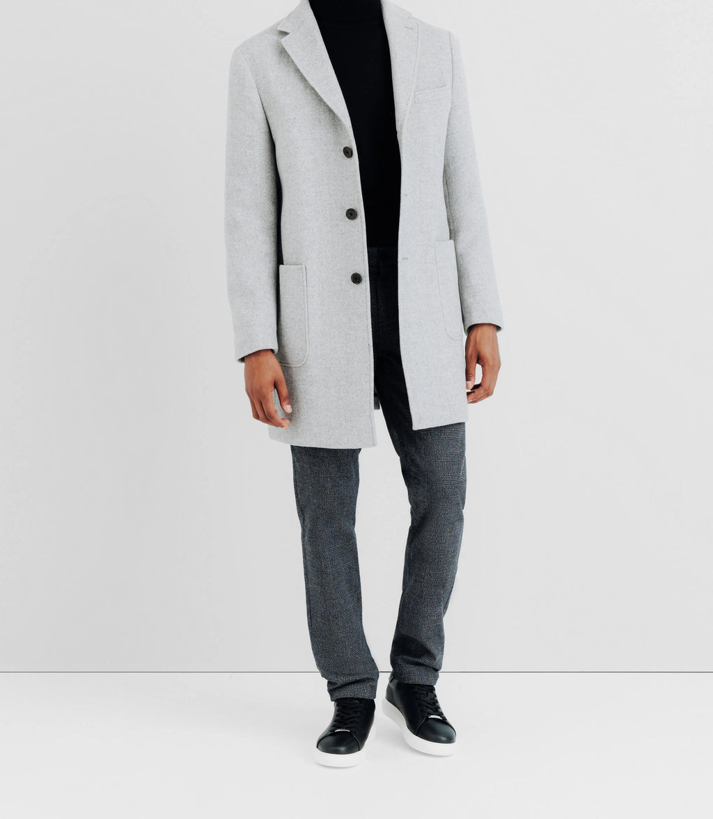 Manteau en laine avec boutons gris - IZAC