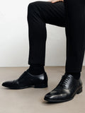 Chaussures richelieu en cuir noir - IZAC