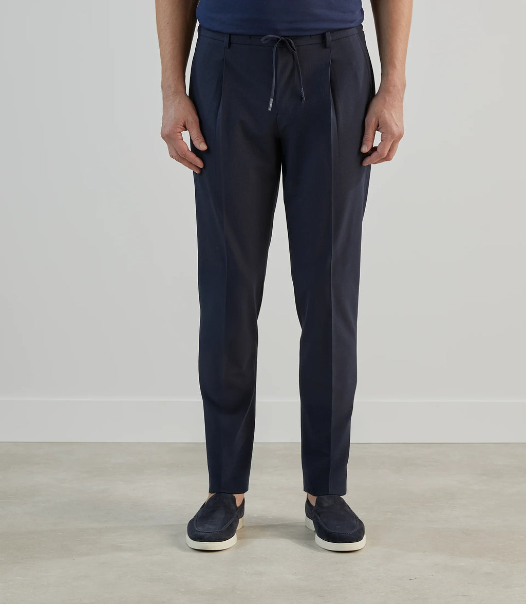 Pantalon ville à cordon de serrage marine - IZAC